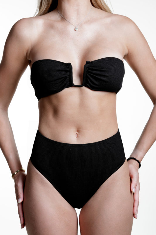 Bikinibody bikini Sand Bae black, bum shell bikini with high waist bottom